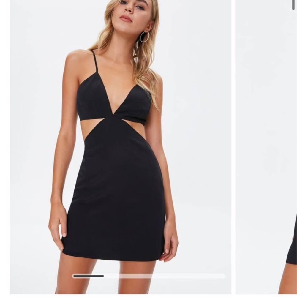 Black Satin Cutout Slip Dress | Forever 21 | Medium | With Tags